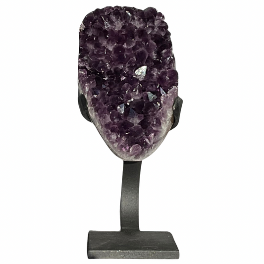 Deep Purple Amethyst Geode Crystal on Stand