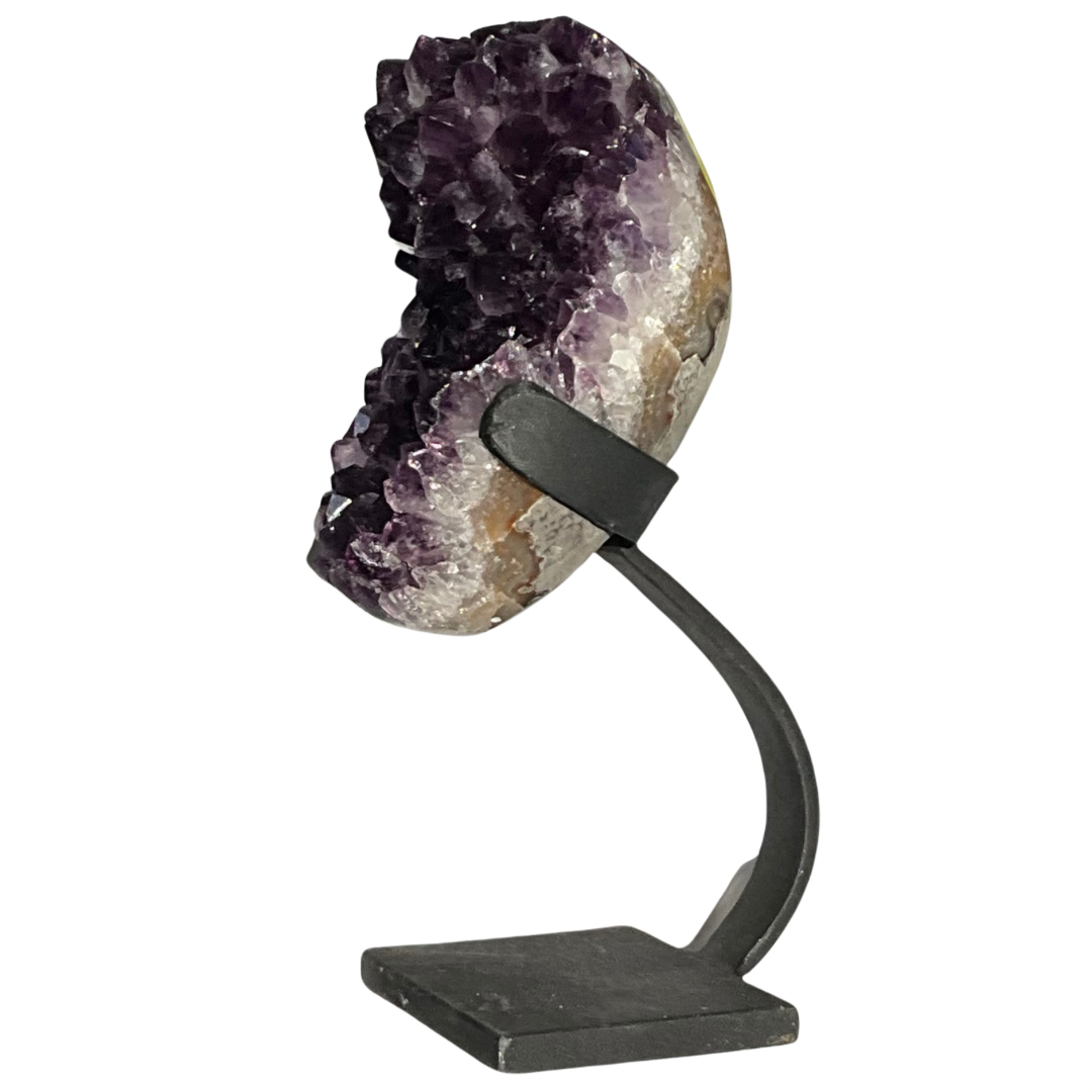 Deep Purple Amethyst Geode Crystal on Stand
