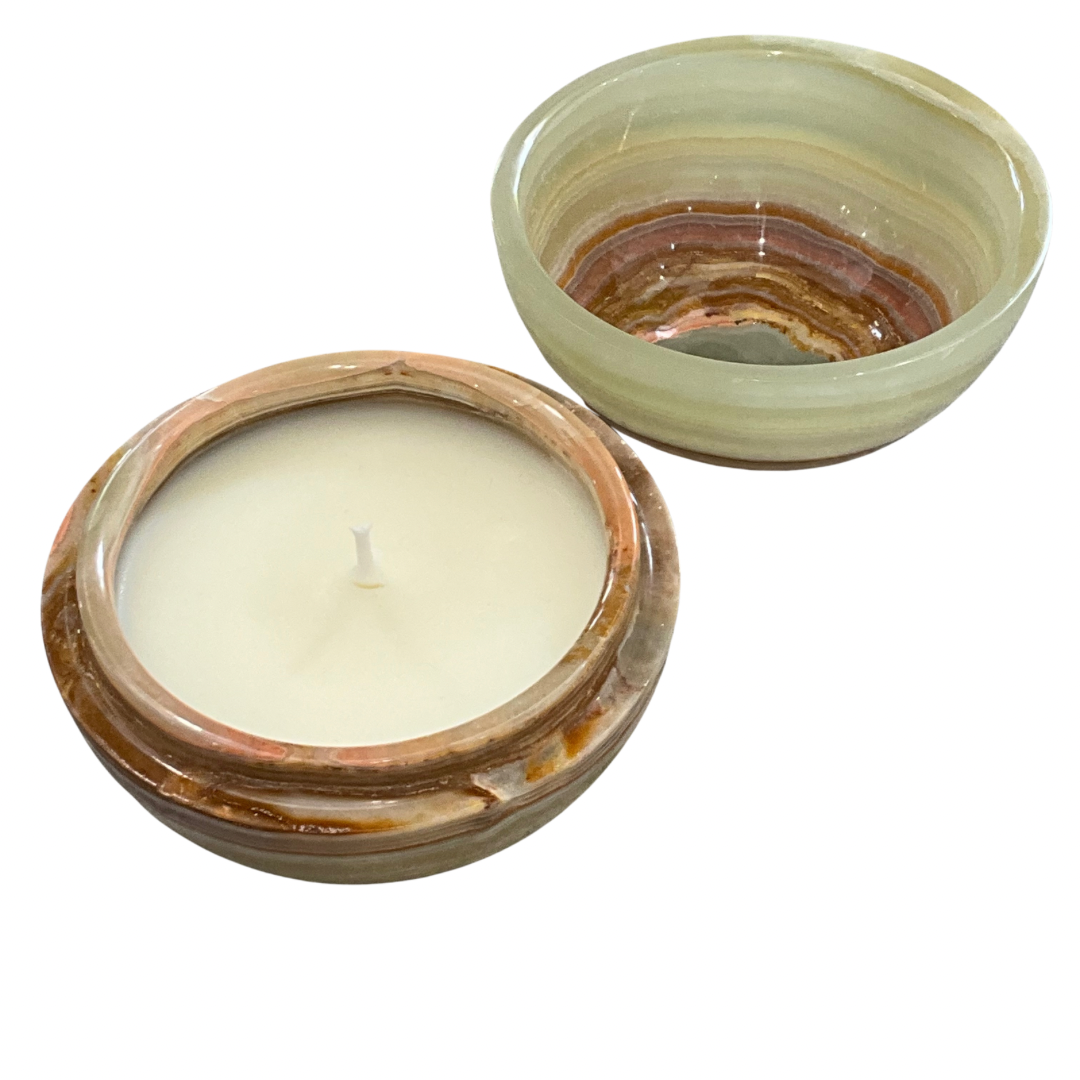 Onyx Marble Round Gardenia Candle #7