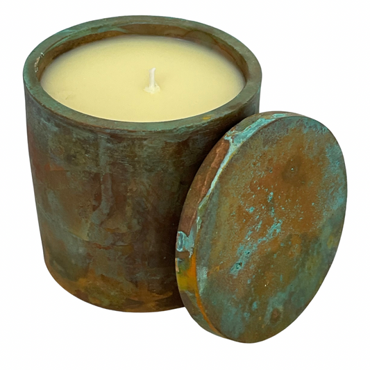 Solid Patinated Bronze Gardenia Candle #10