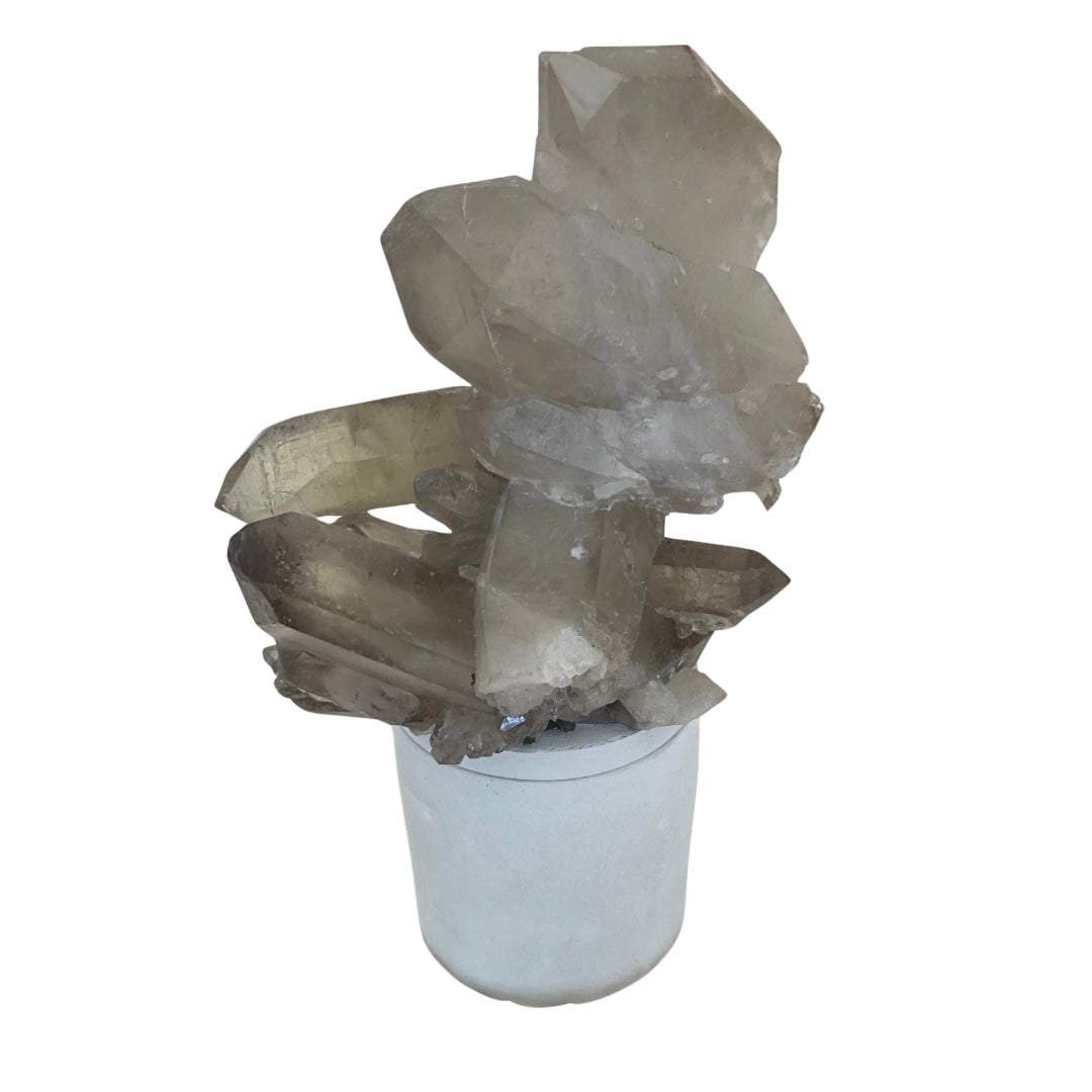 Extra Large Abstract Smoky Quartz Crystal Lid Candle