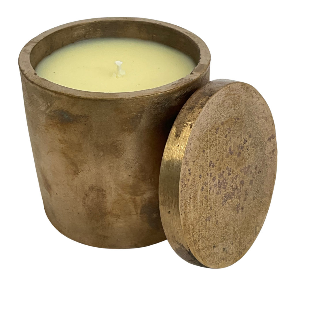 Solid Bronze Gardenia Candle with Lid #9