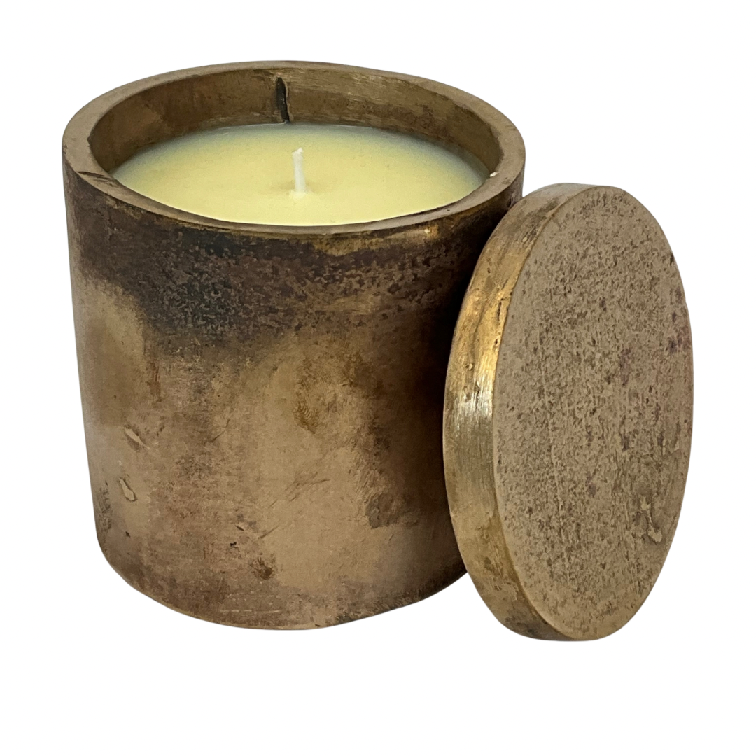 Solid Bronze Gardenia Candle with Lid #12