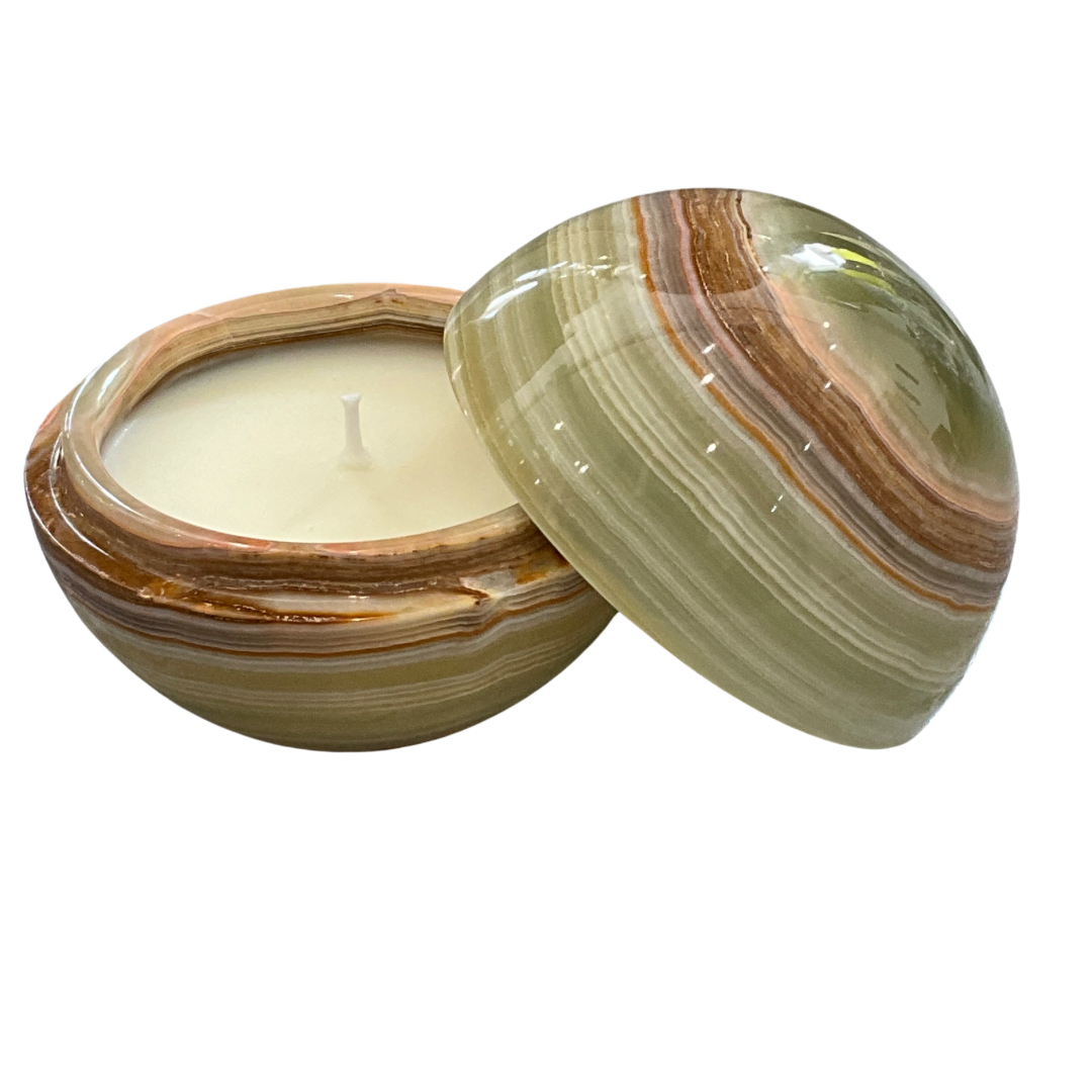 Onyx Marble Round Gardenia Candle #7