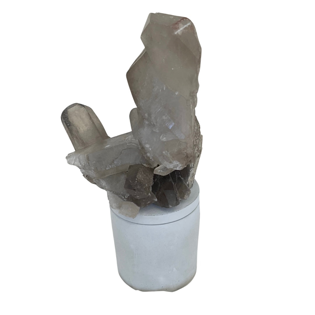 Extra Large Abstract Smoky Quartz Crystal Lid Candle