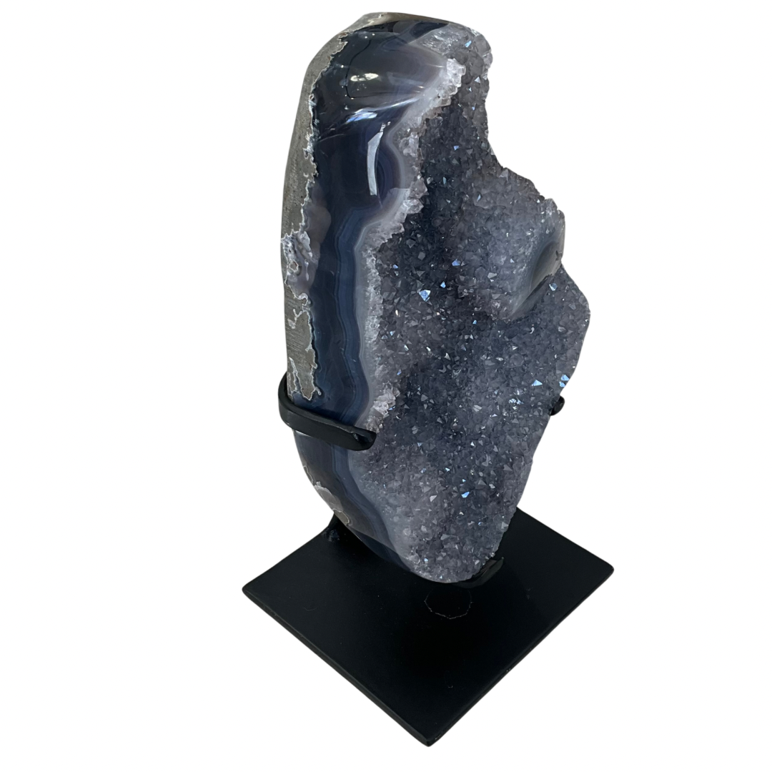 Lavender Amethyst Crystal Geode on Custom Stand