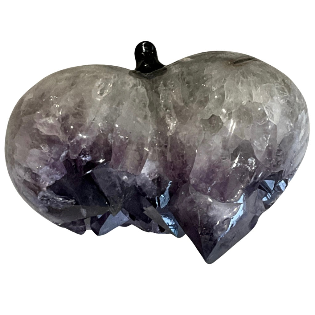 Large (42 LBS) Amethyst Crystal Heart on Custom Metal Stand