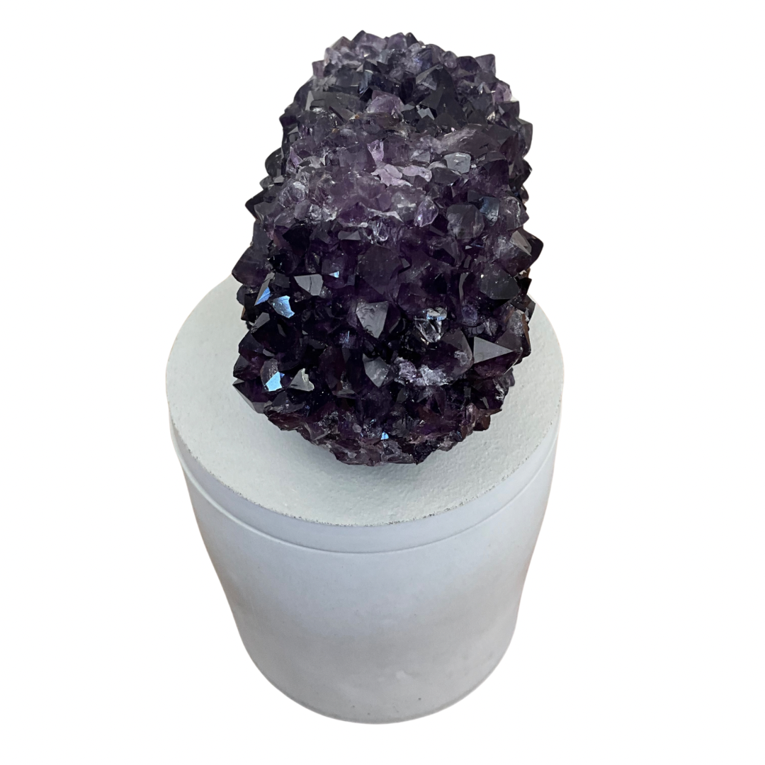 Amethyst Geode Crystal Lid Gardenia Candle