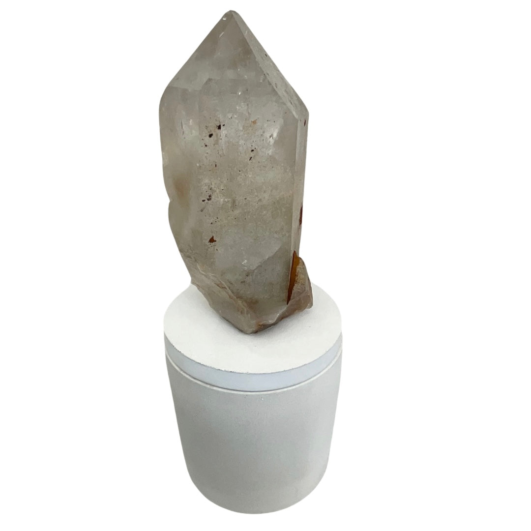 Abstract Quartz Crystal Generator Lid Gardenia Candle