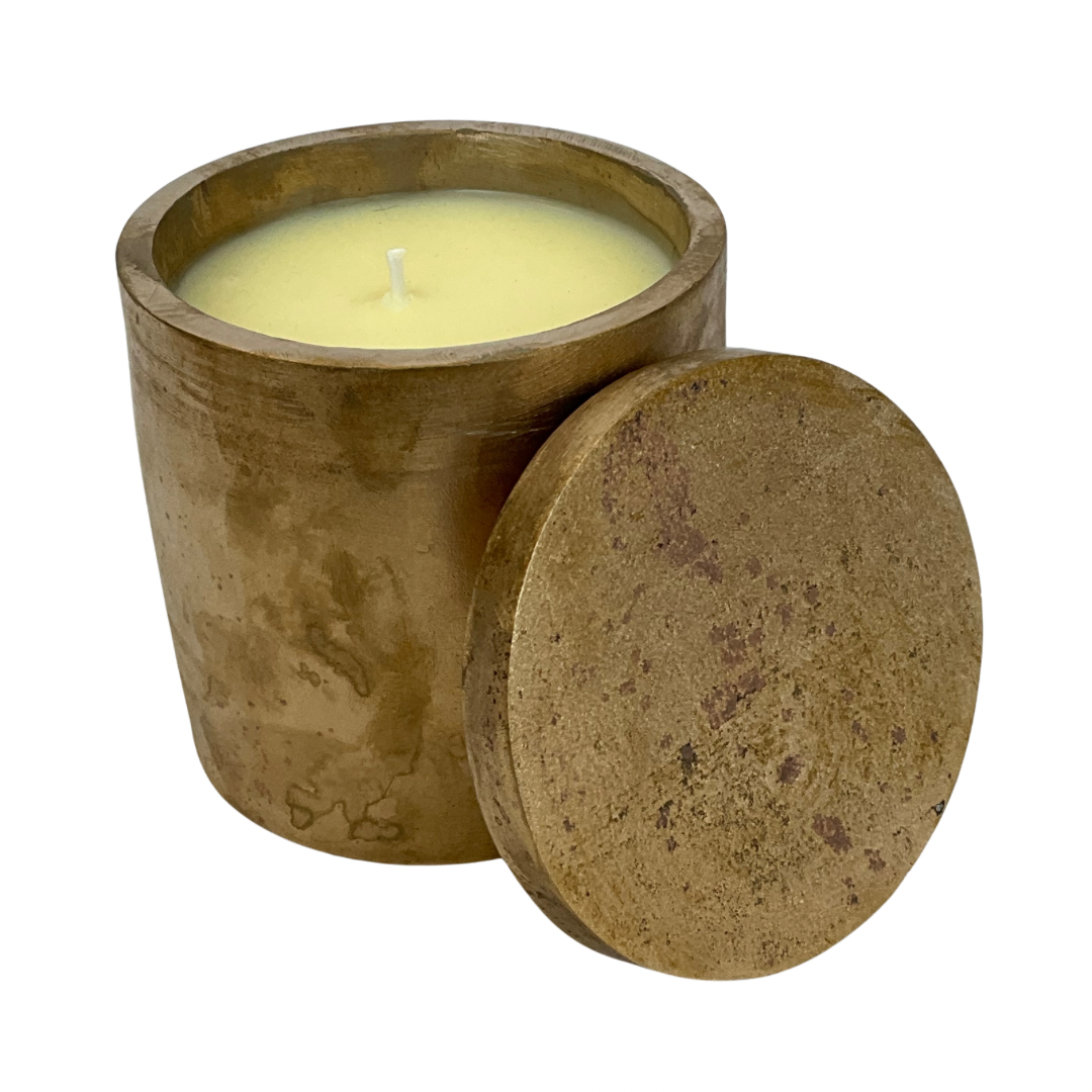 Solid Bronze Gardenia Candle with Lid #1