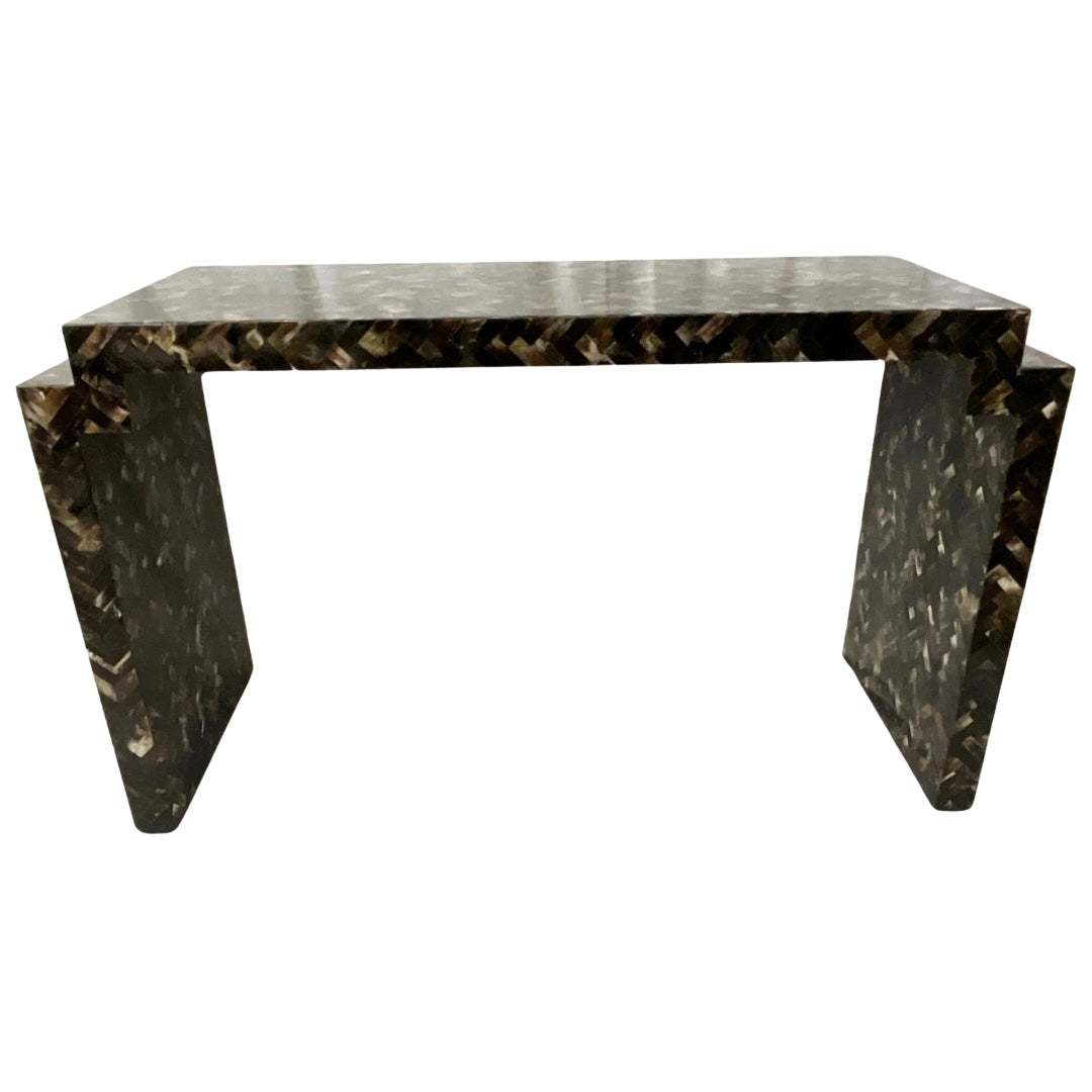 Tessellated Horn Console Table with matching Mirror