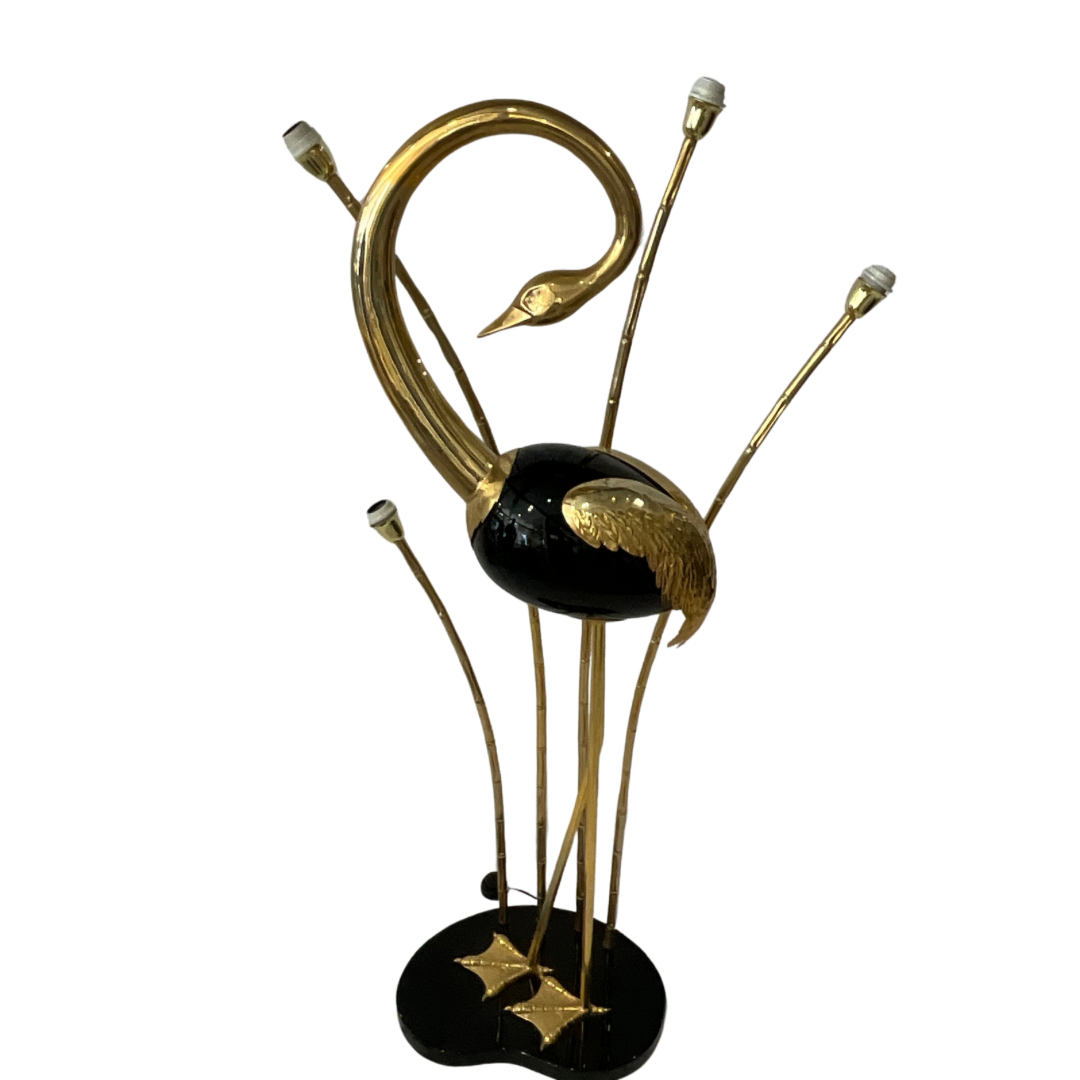 Antonio Pavia Brass Flamingo Floor Lamp