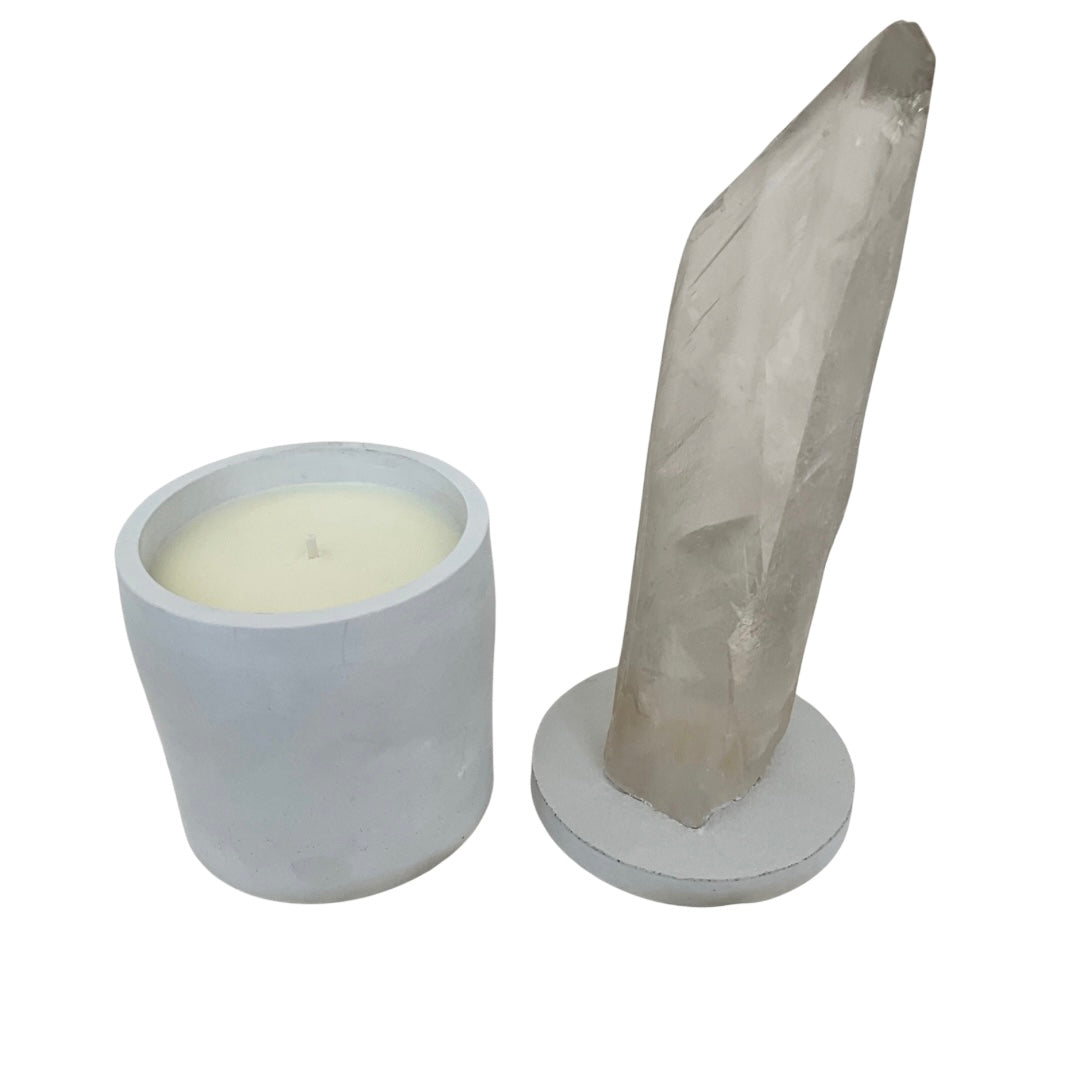 Quartz Crystal Generator Lid Gardenia Candle