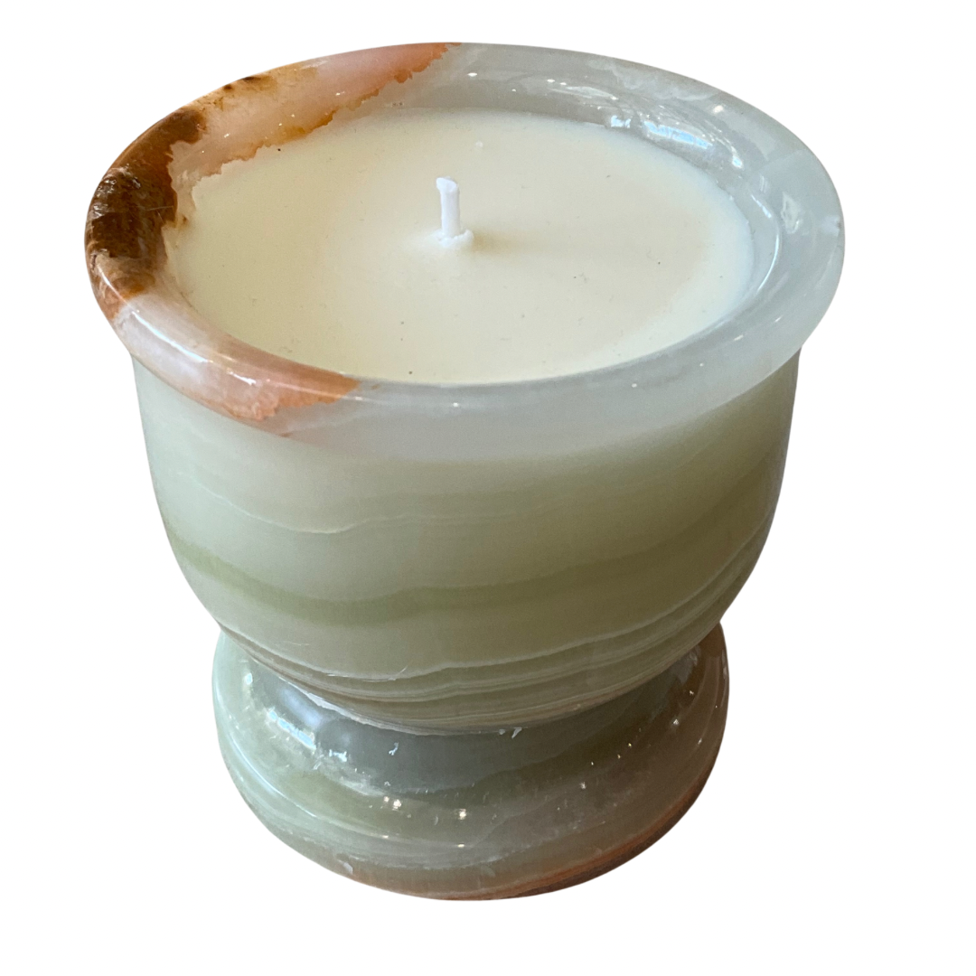 Medium Onyx Marble Gardenia Candle 10