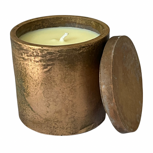 Solid Bronze Gardenia Hand Made Candle #19