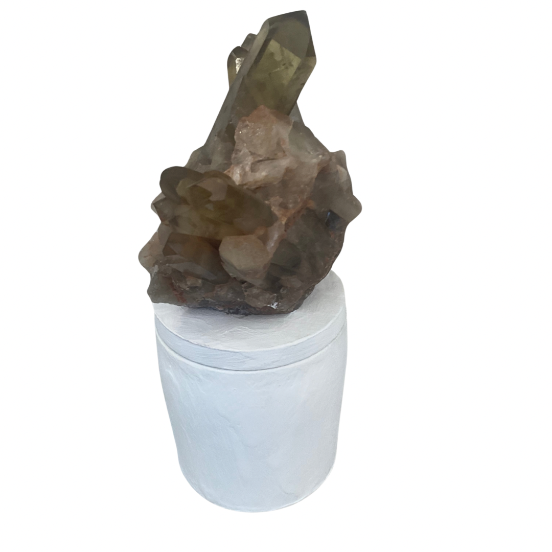 Hand Crafted Citrine Generator Cluster Lid Candle