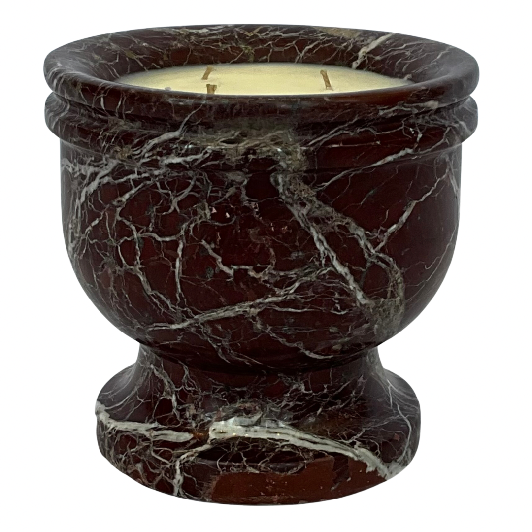 Red & White Marble Gardenia Candle