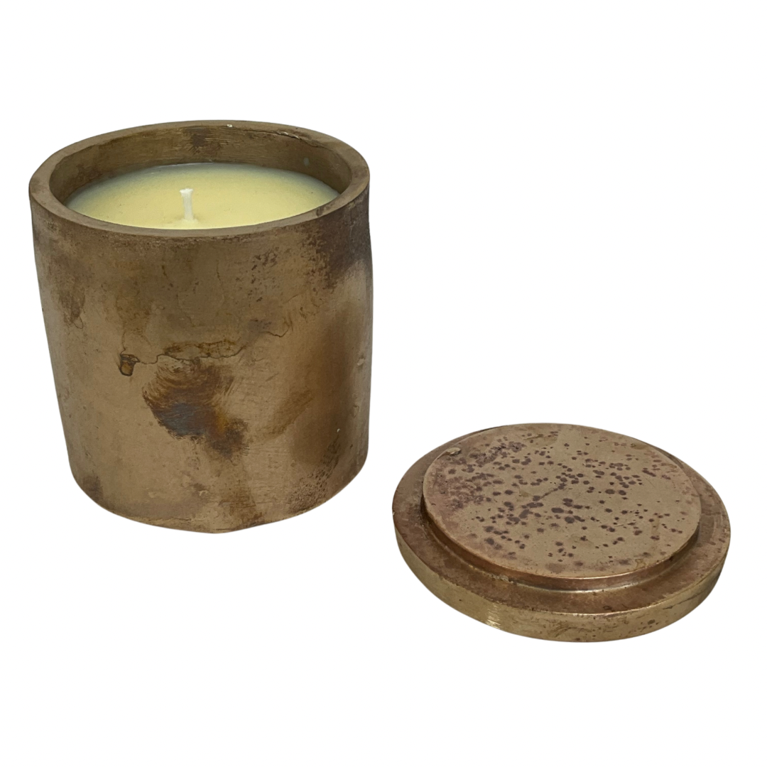 Solid Bronze Gardenia Candle with Lid #13