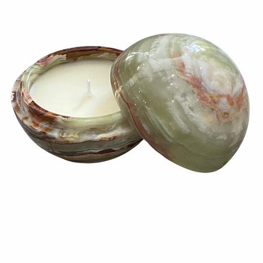 Onyx Marble Round Gardenia Candle #8
