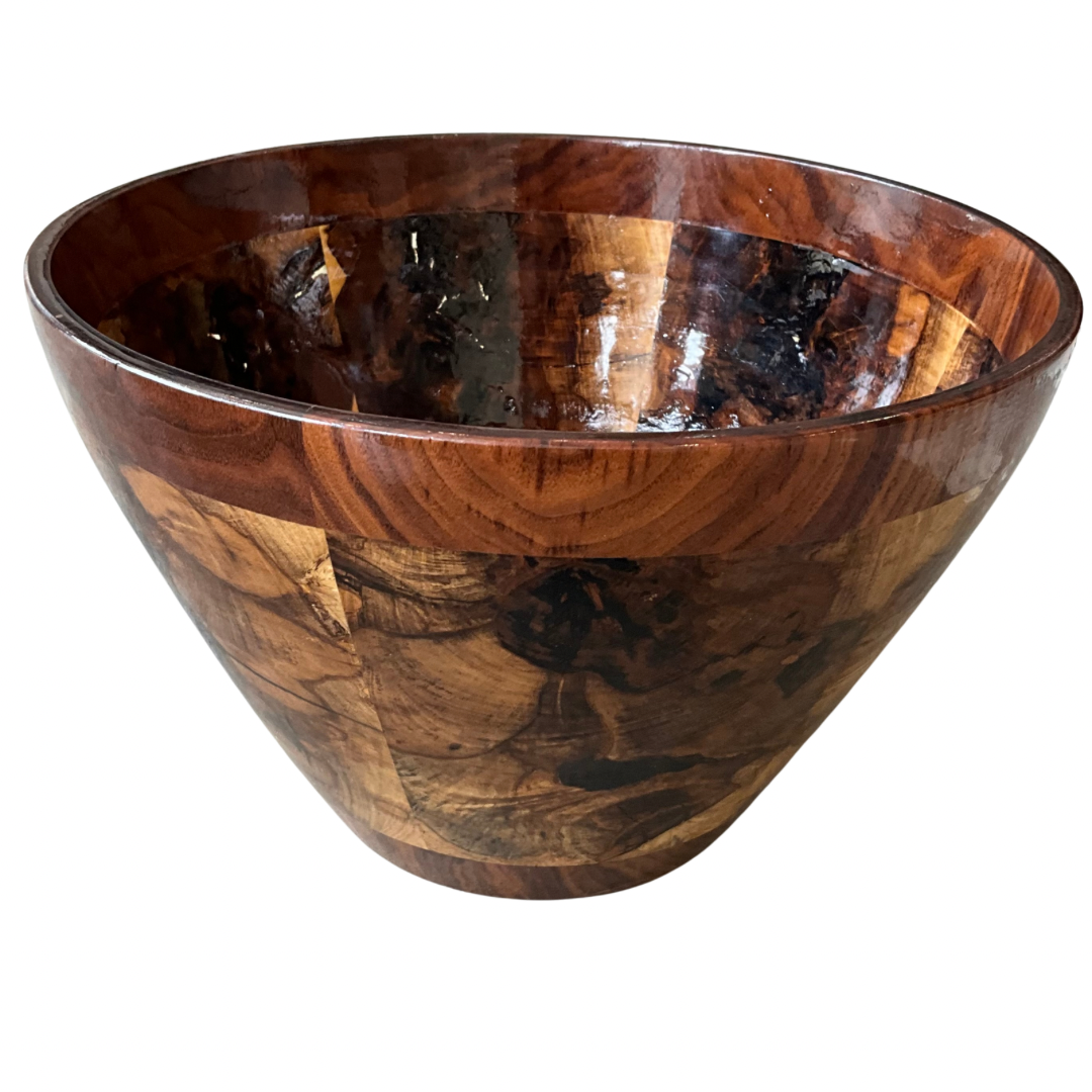 Vintage Pieced Wood Display Bowl