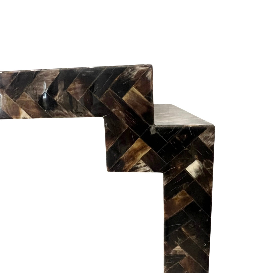 Tessellated Horn Console Table with matching Mirror