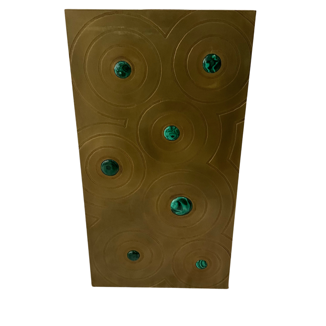 Brass Wall Hanging with Malachite Accents