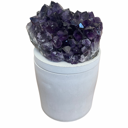 Amethyst Geode Crystal Lid Gardenia Candle 2