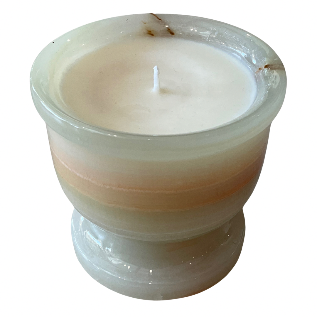 Medium Onyx Marble Gardenia Candle 8