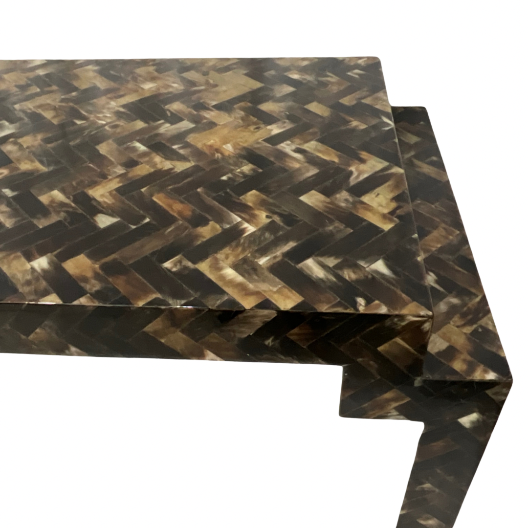 Tessellated Horn Console Table with matching Mirror