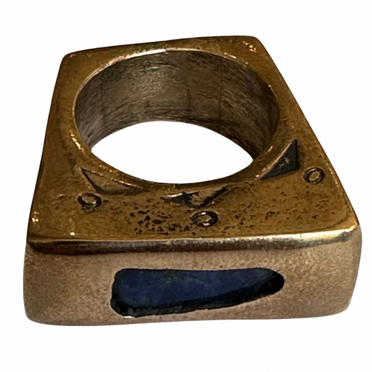 Lapis Lazuli Accent Bronze Ring