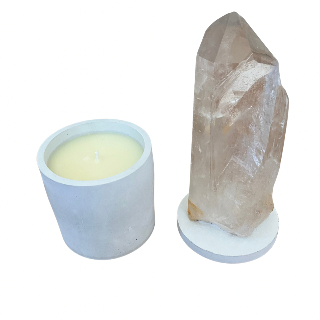 Quartz Crystal Abstract Generator Lid Gardenia Candle