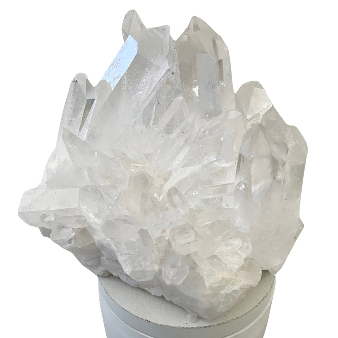 Large Quartz Crystal Generator Cluster Lid Candle