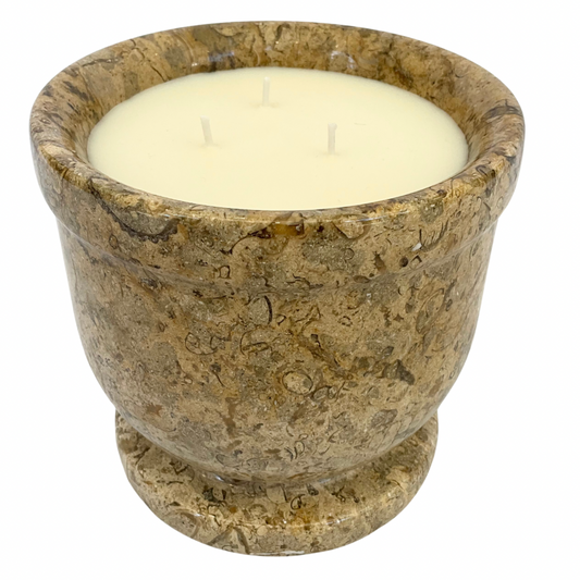 Marble Gardenia Candle in Beige Tones