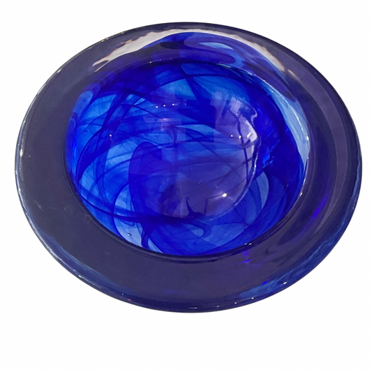 Kosta Boda Cobalt Blue Glass Display Bowl