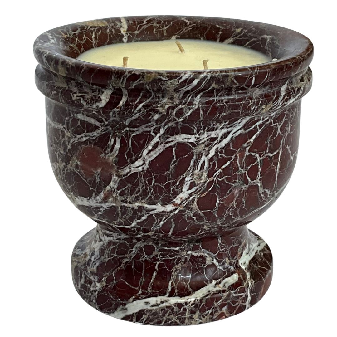 Red & White Marble Gardenia Candle