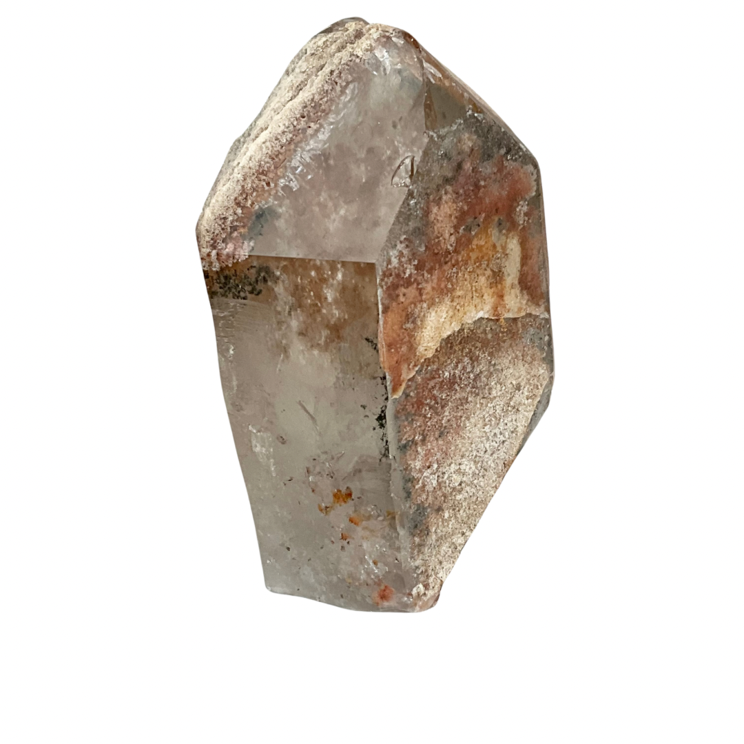 Quartz Crystal with Minerals Lid Gardenia Candle