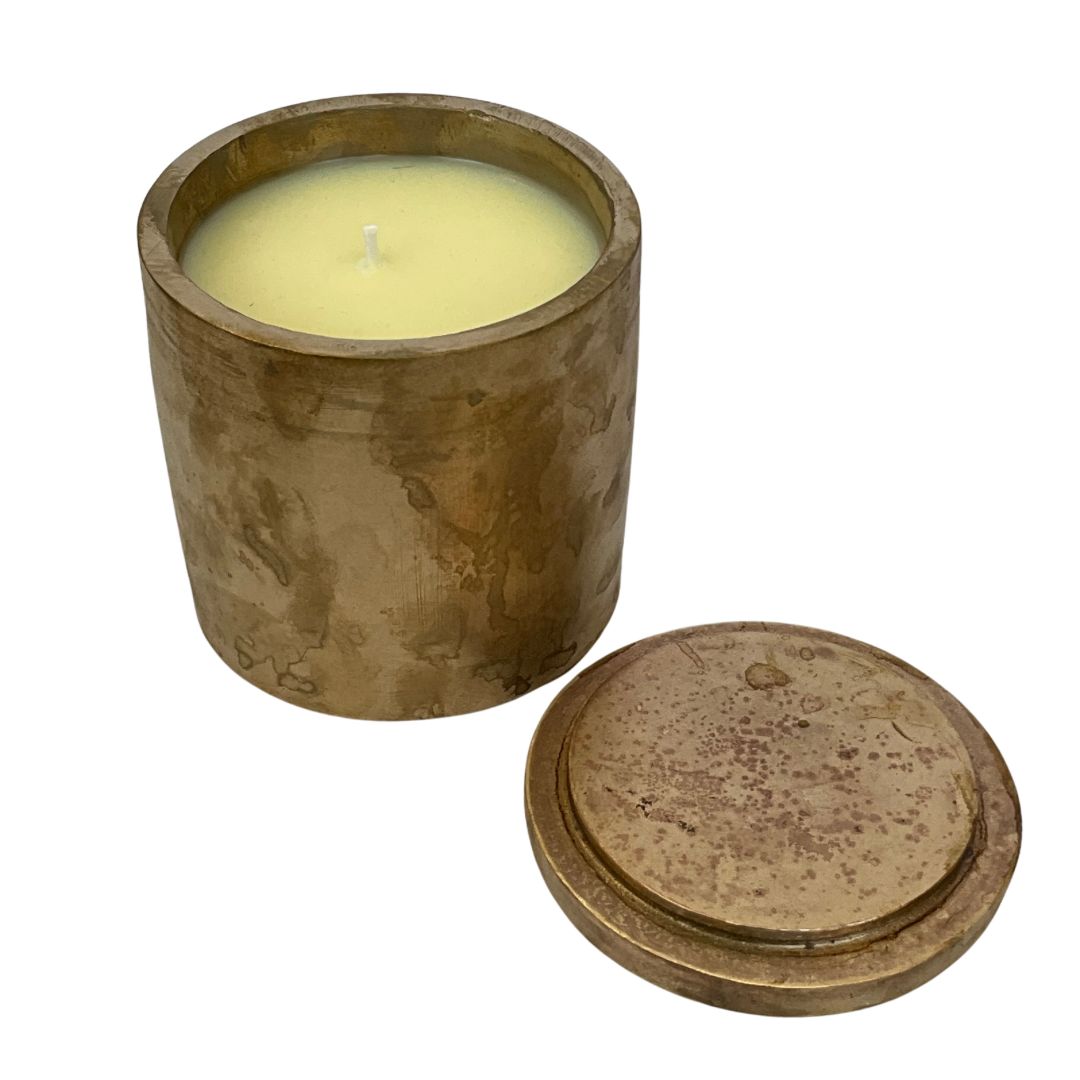 Solid Bronze Gardenia Candle with Lid #1