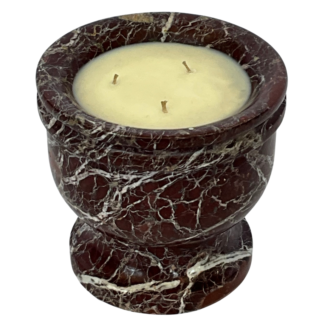 Red & White Marble Gardenia Candle