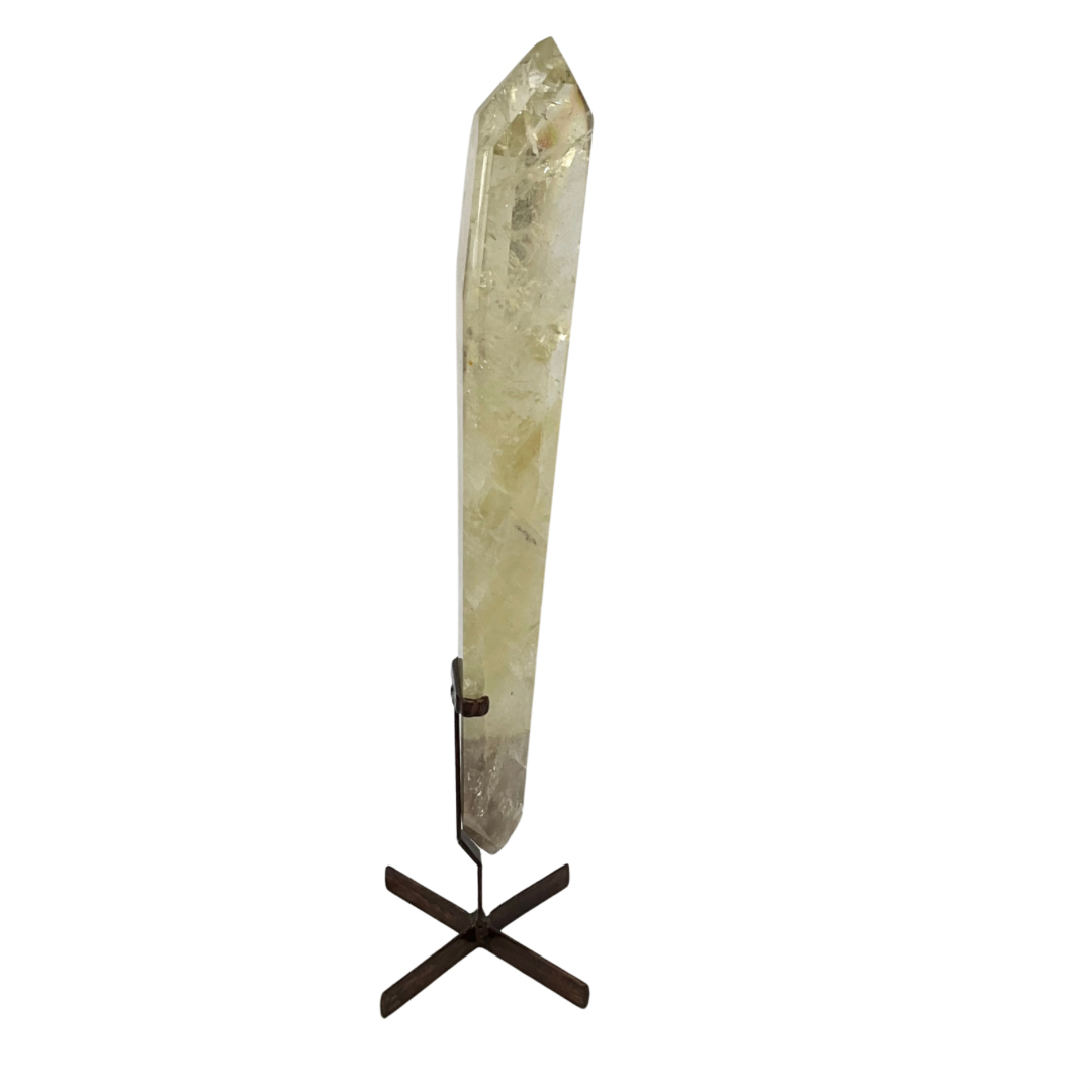 Natural Citrine Crystal Point on Custom Stand