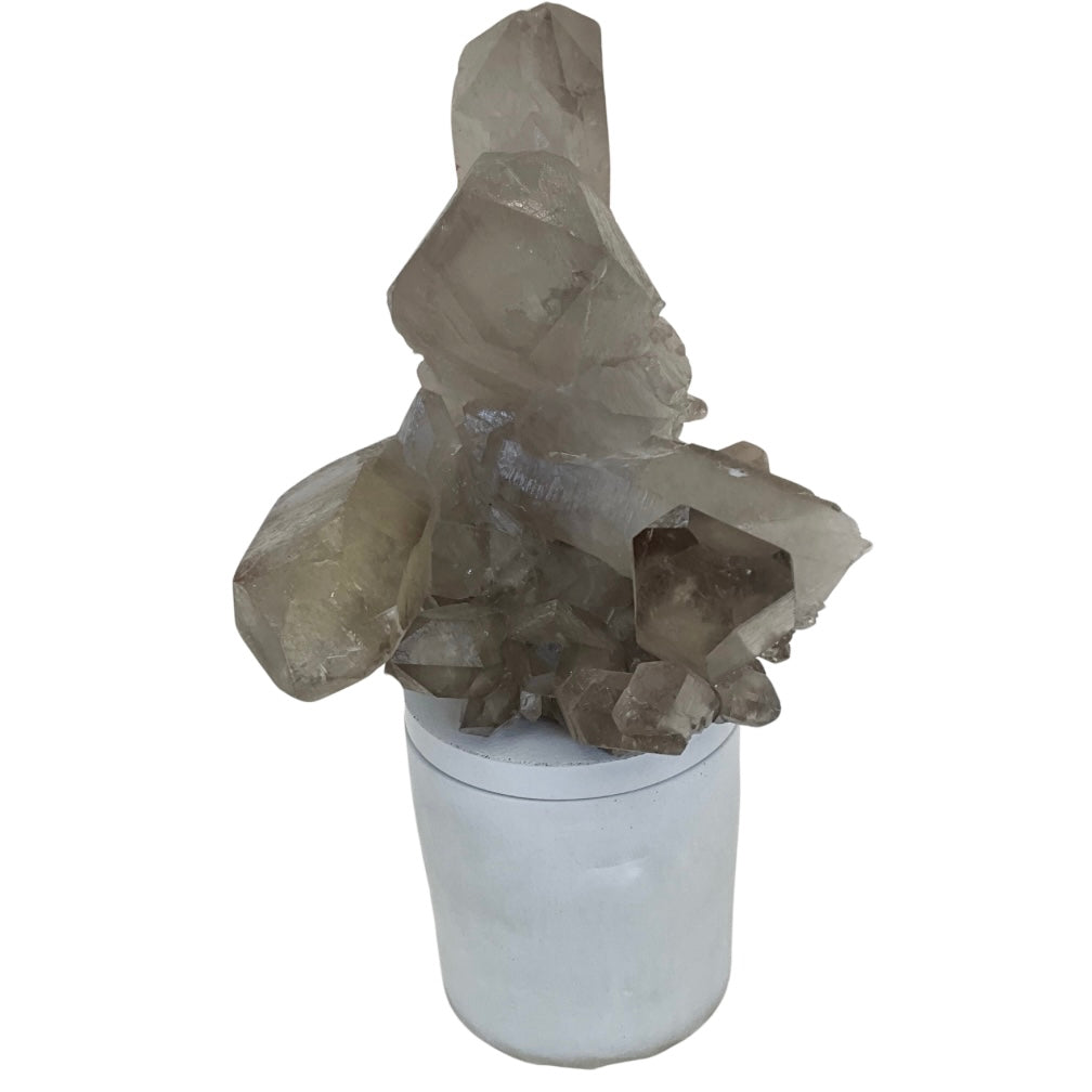 Extra Large Abstract Smoky Quartz Crystal Lid Candle