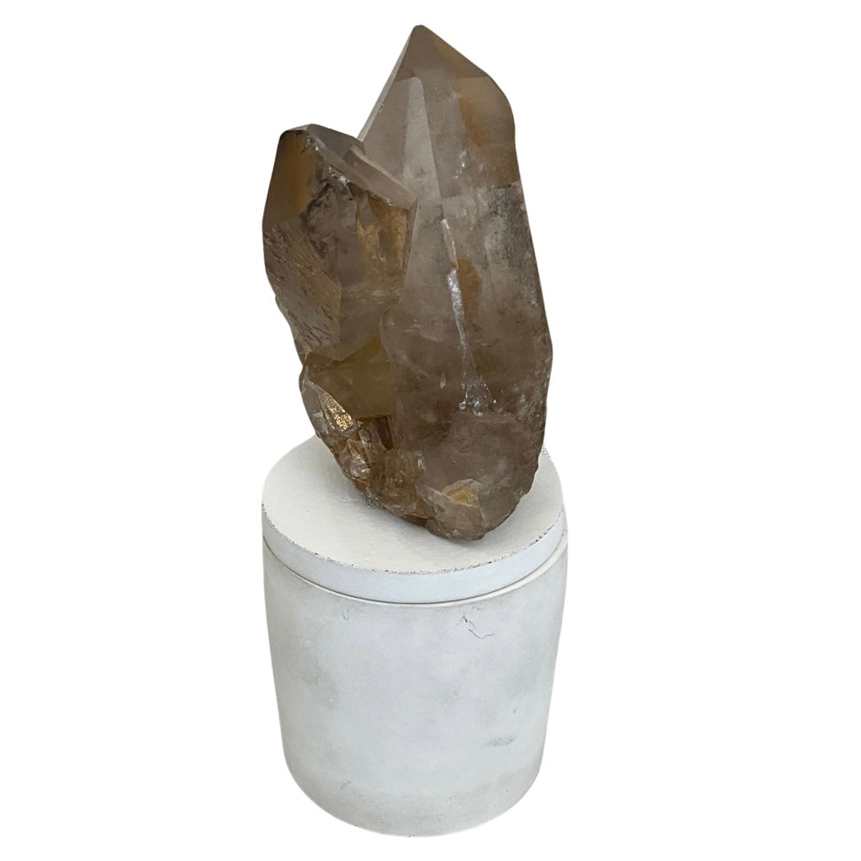 Quartz Crystal Double Generator Lid Gardenia Candle