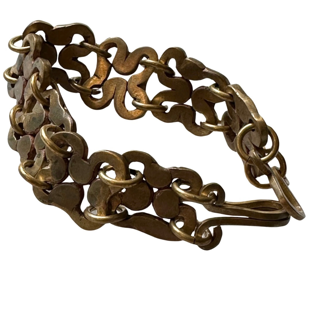 Flor Hand Made Brass Bracelet with Rings