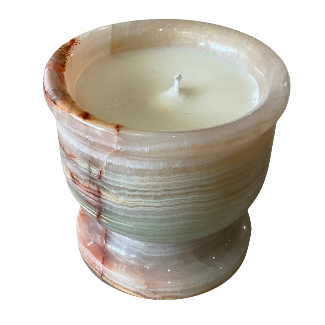 Medium Onyx Marble Gardenia Candle 2