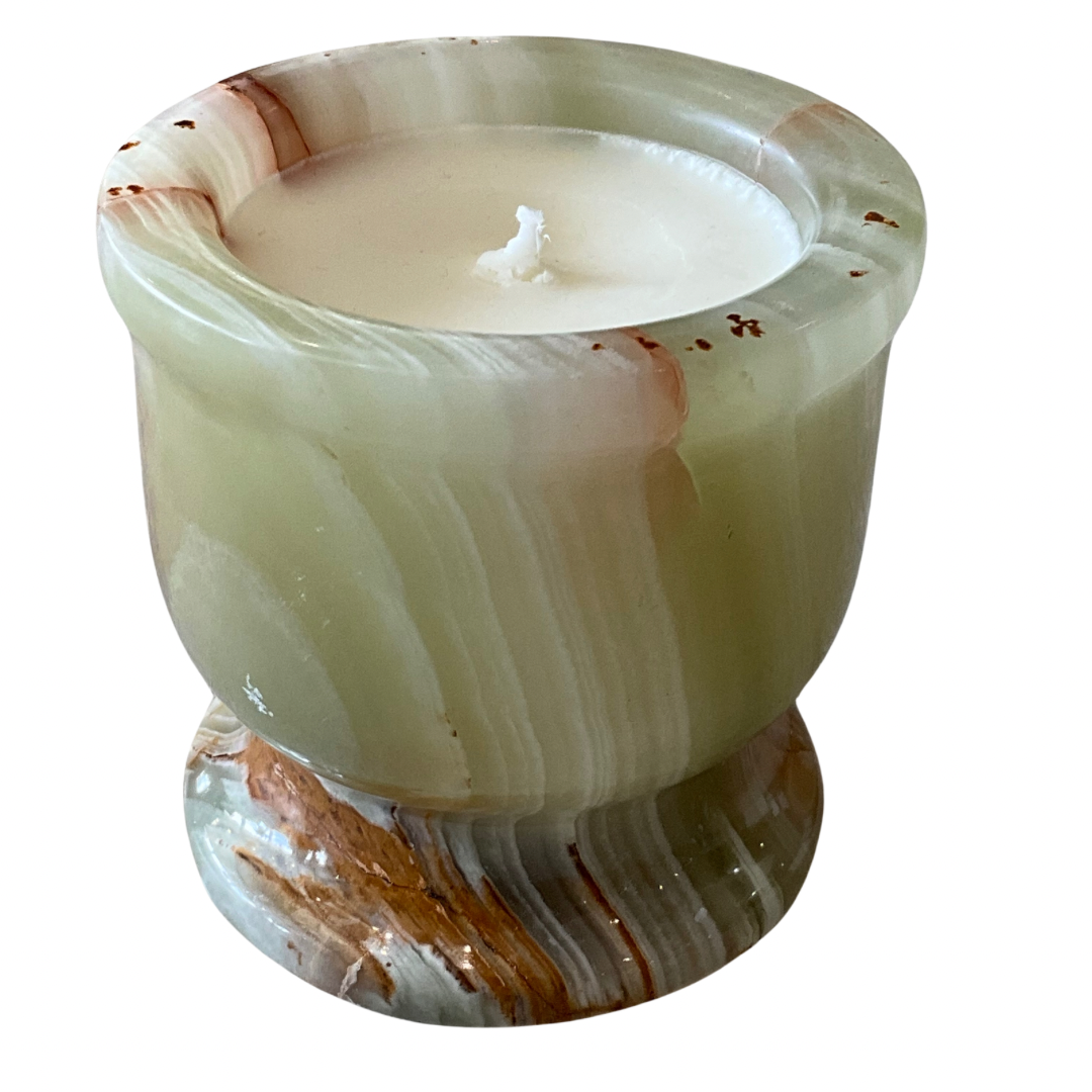 Medium Onyx Marble Gardenia Candle 6
