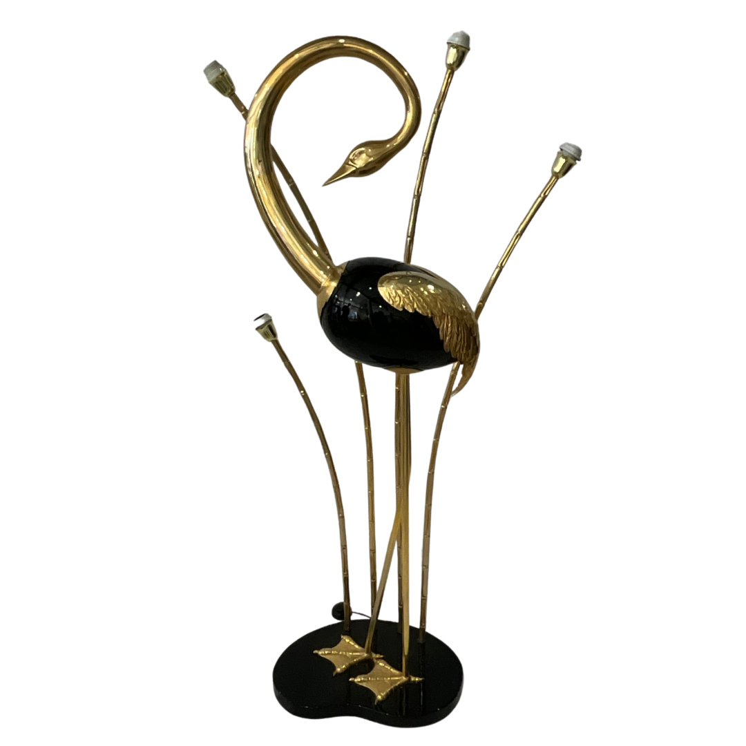 Antonio Pavia Brass Flamingo Floor Lamp