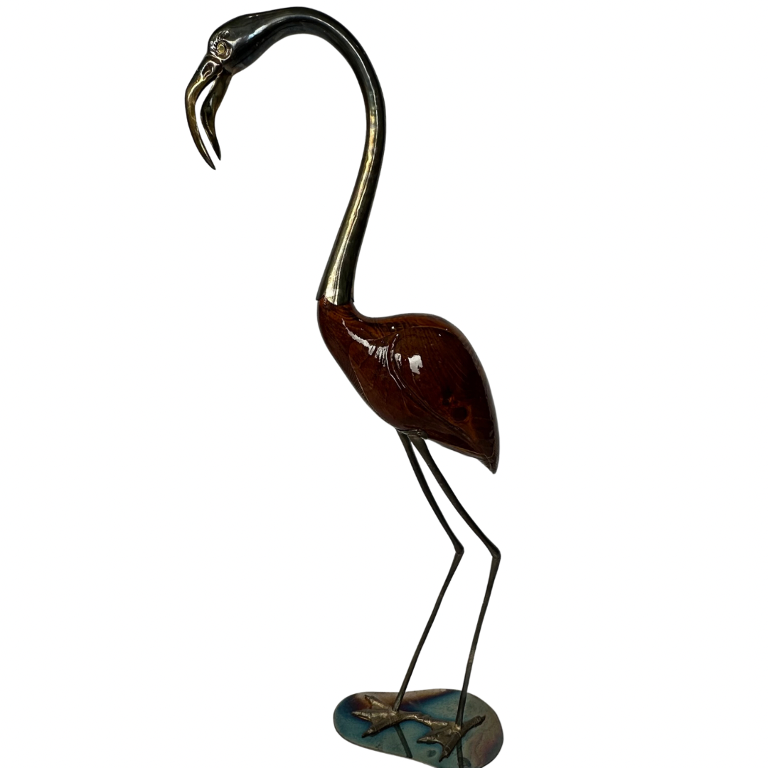 Wood & Brass Flamingo