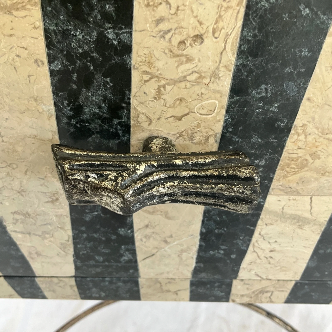 Zebra Print Accent Table with Drawer & Hoof Feet