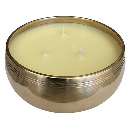 Medium Brass Sound Bowl - Gardenia Candle