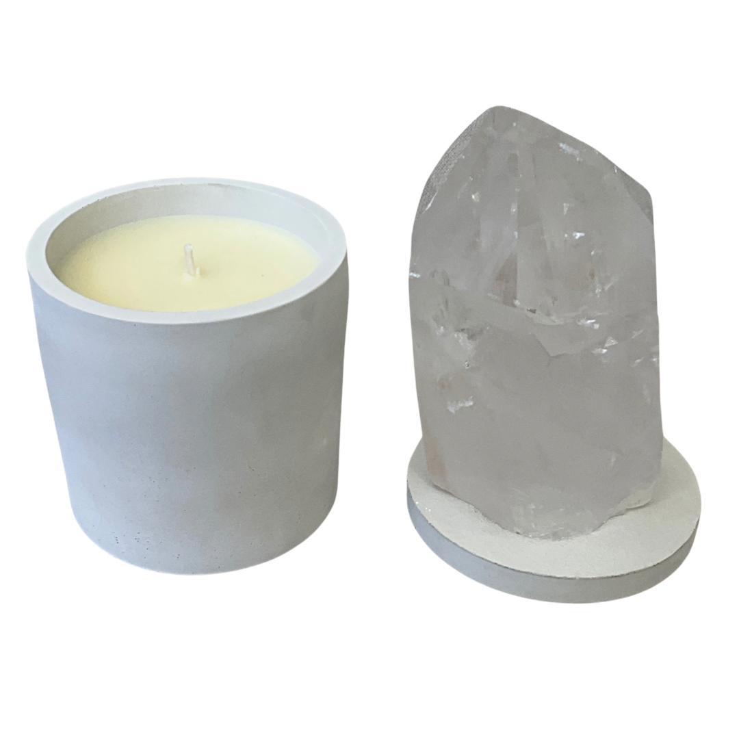 Quartz Crystal Generator Lid Gardenia Candle