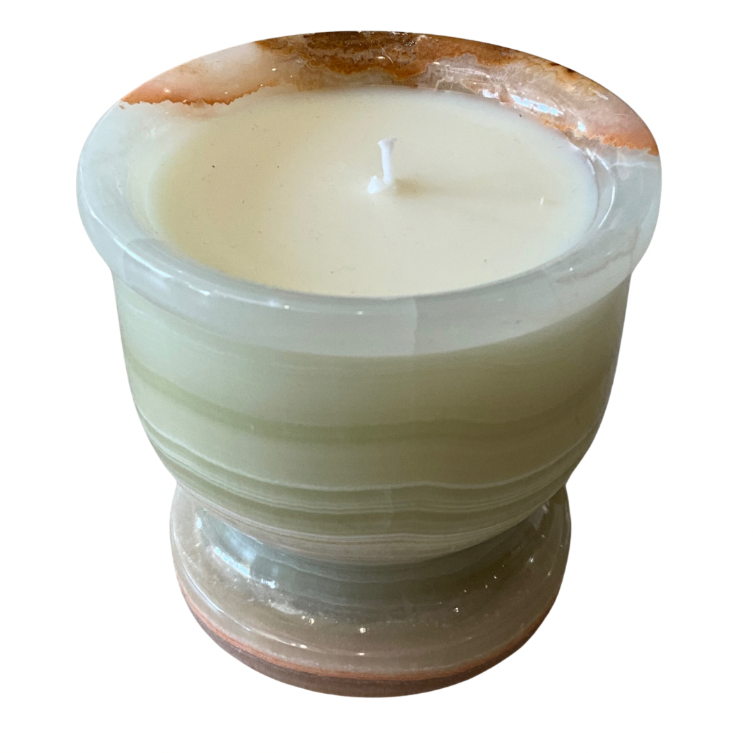 Medium Onyx Marble Gardenia Candle 10